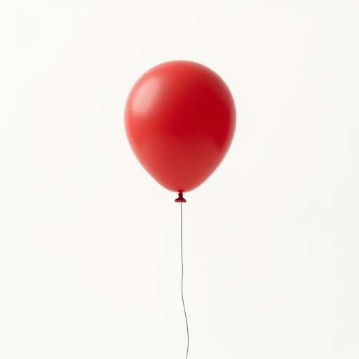 Simple Red Balloon Against a White Background