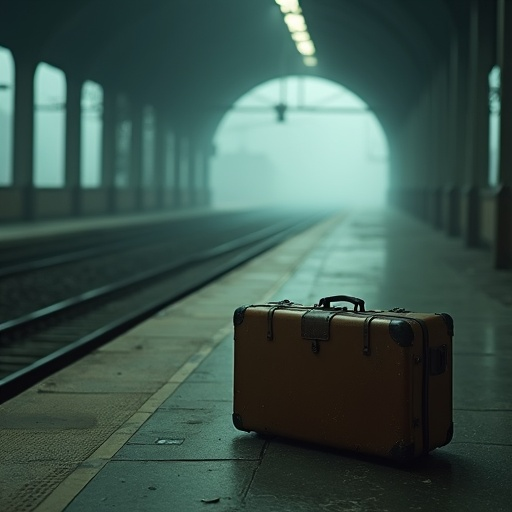 Lost in the Fog: A Vintage Suitcase Whispers of Untold Stories