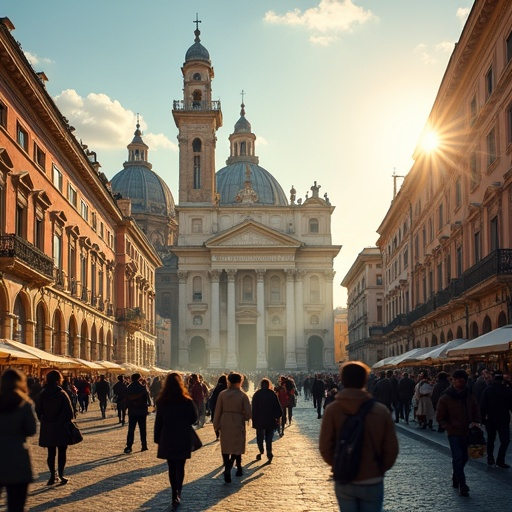 Sun-Drenched Serenity: A European Cathedral Basking in Golden Light