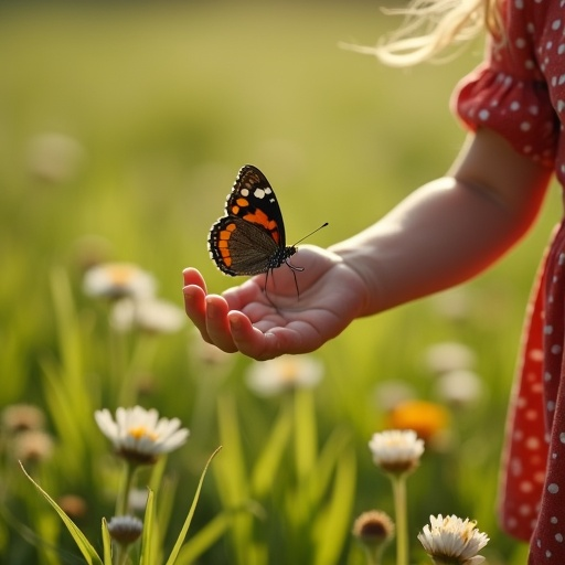 A Moment of Wonder: A Child’s Gentle Touch and a Butterfly’s Flight