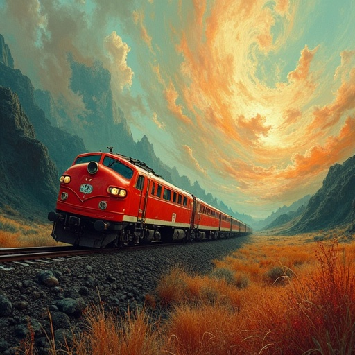 Nostalgia on Rails: A Dreamy Sunset Journey