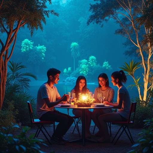 Enchanting Forest Dusk: A Romantic Gathering