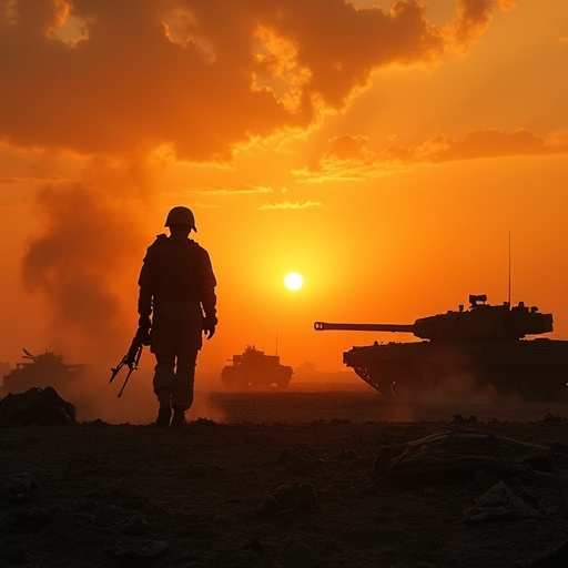 Silhouettes of War: A Soldier’s Solitary Walk