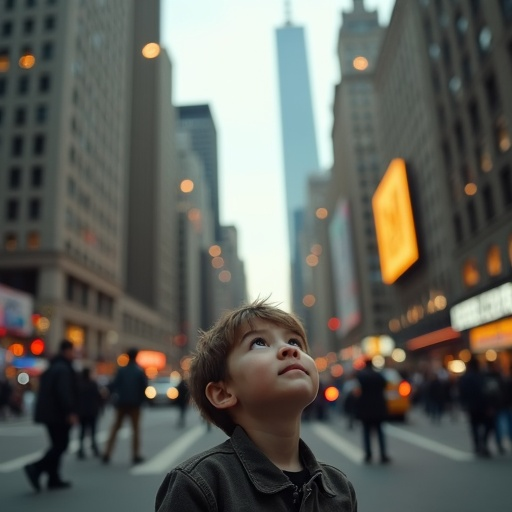 A Boy’s Wonder: Gazing Up at the City