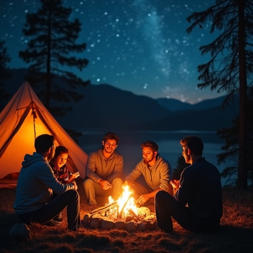 Campfire Tales Under a Starry Sky