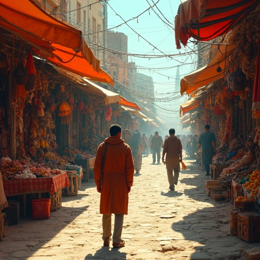 A Vibrant Tapestry of Colors and Culture: Exploring a Bustling Middle Eastern Market