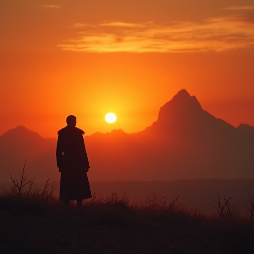 Silhouetted Against the Fiery Sunset