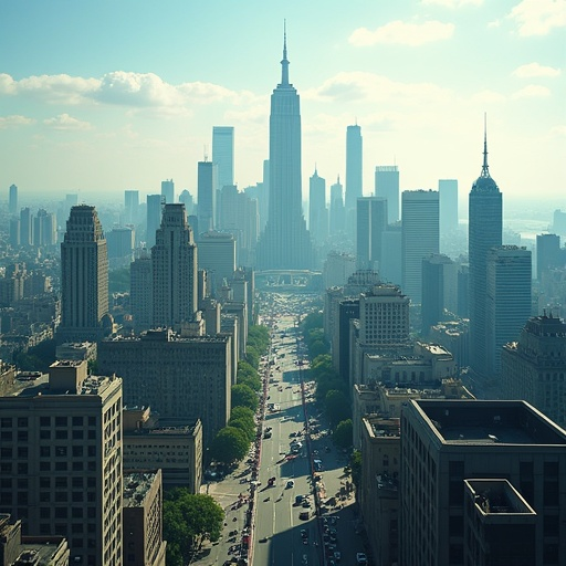 A Dreamy Aerial View of a Cityscape