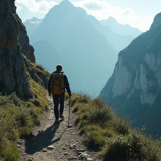 A Hiker’s Journey Through Majestic Mountains