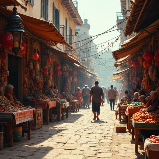 Immerse Yourself in the Vibrant Energy of a Bustling Street Market