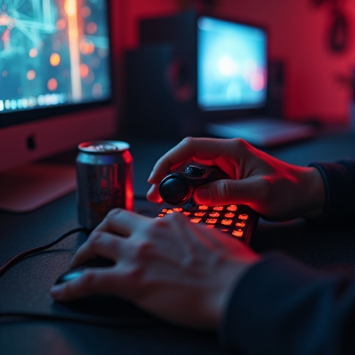 Red Light, Ready to Play: A Gamer’s Focus Under the Glow