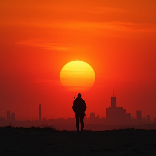 Silhouette of Hope Against the Setting Sun