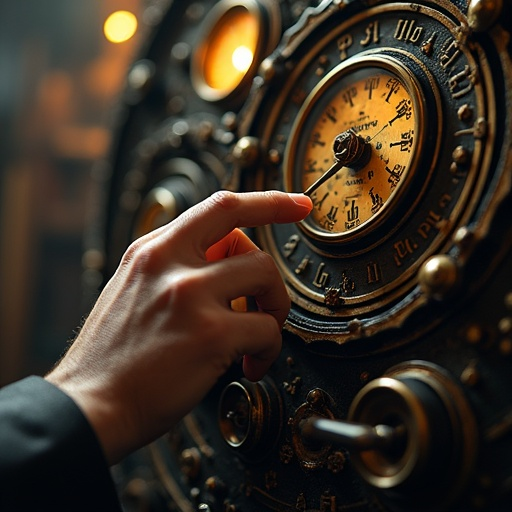 Time’s Ticking: A Hand Reaches for a Vintage Clock