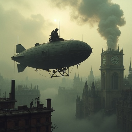 Airship Mystery in the Foggy City