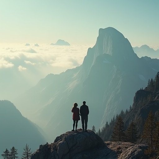 Silhouettes of Serenity: Awe-Inspiring Mountaintop View