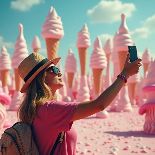 Pink Paradise: A Selfie with a Sweet Twist