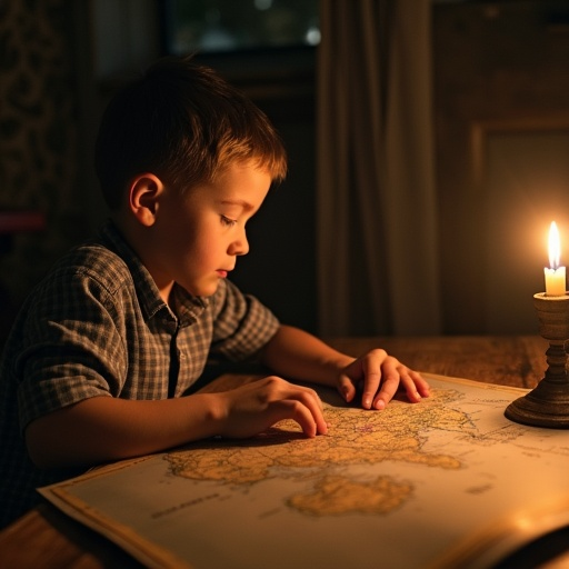 Lost in the Glow of Memory: A Boy’s Candlelit Journey