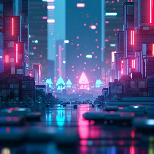 Neon Dreams: A Cyberpunk Cityscape