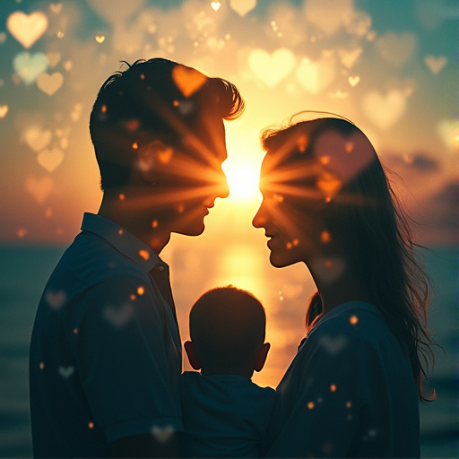 Silhouetted Love at Sunset