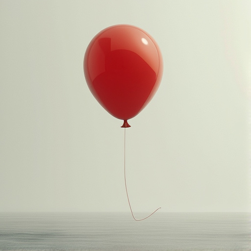 Red Balloon, White Background: A Simple Symbol of Hope