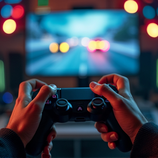 Immersed in the Race: A Gamer’s Focused Intensity