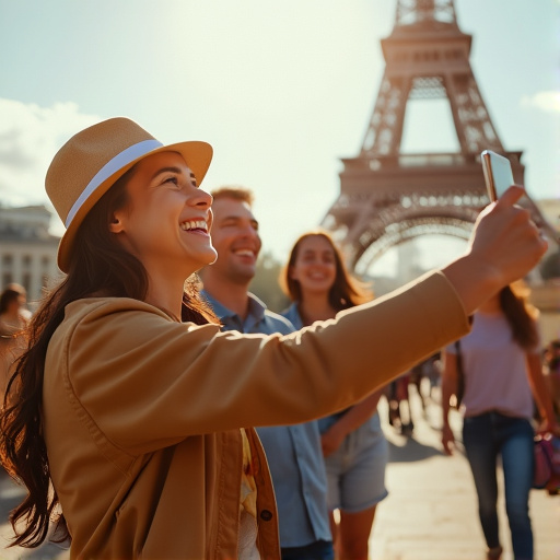 Parisian Joy: Friends Capture the Eiffel Tower’s Magic