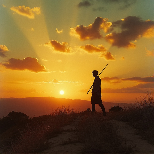 Silhouetted Against the Sunset: A Moment of Contemplation