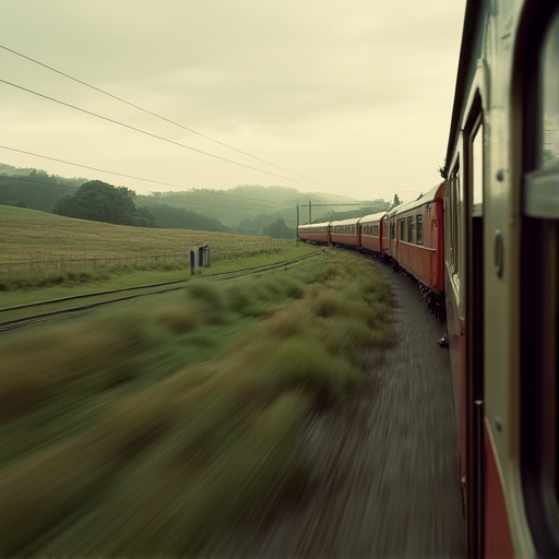 Melancholy Journey Through a Cloudy Landscape