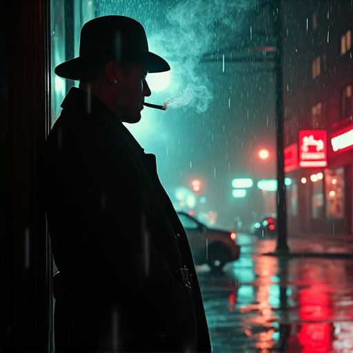 Lost in the Shadows: A Noir Tale Unfolds in the Rain