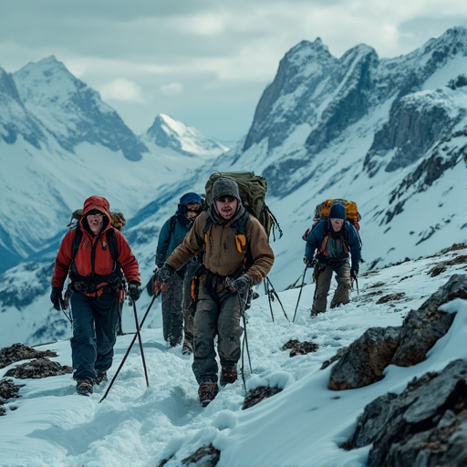 Adventure Awaits: Hikers Brave the Snowy Peaks