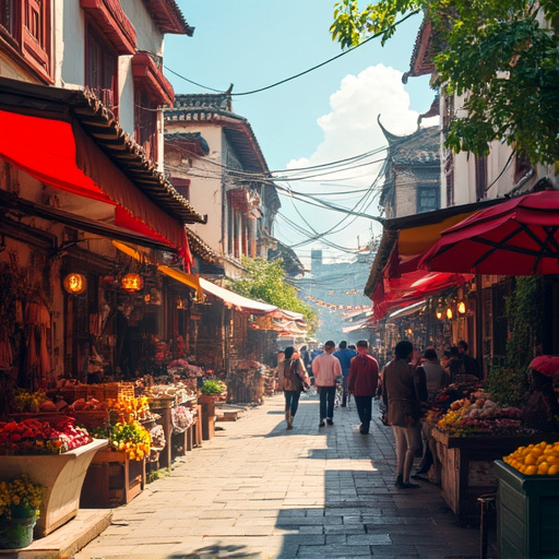 Immerse Yourself in the Vibrant Energy of a Chinese Street Market