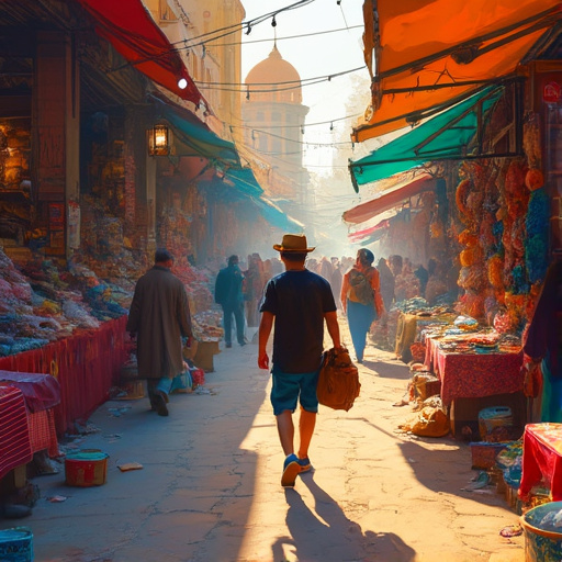 Lost in the Vibrant Tapestry of a Foreign Market