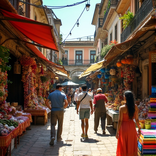 Lost in the Labyrinth of Color: A Bustling Marketplace