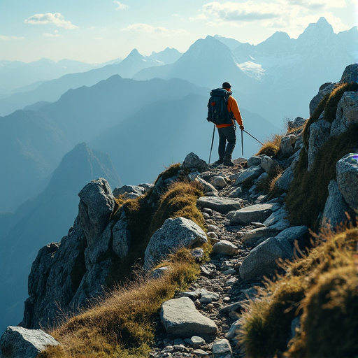 A Hiker’s Journey to the Summit: Finding Tranquility Amidst Majestic Peaks