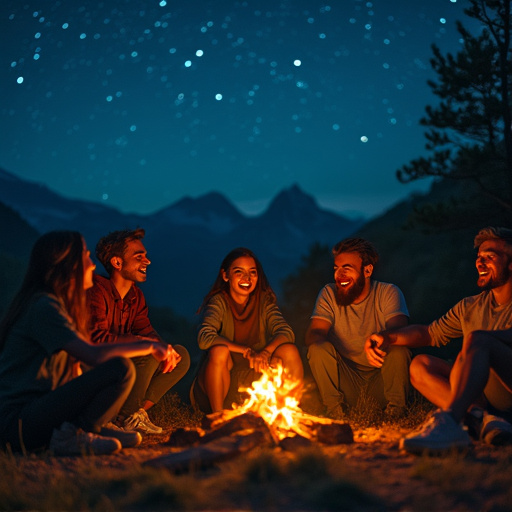 Campfire Tales Under a Starry Sky