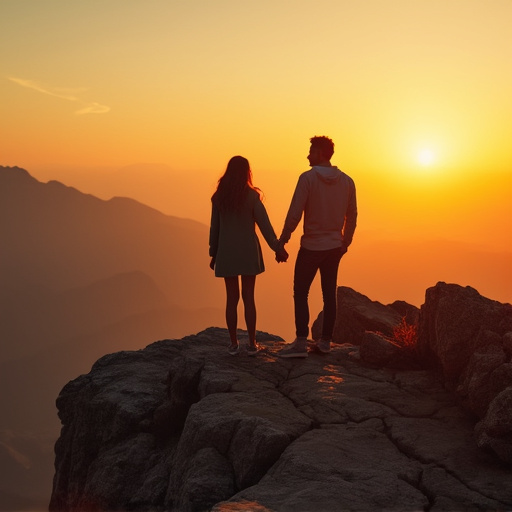 Silhouettes of Love at Sunset