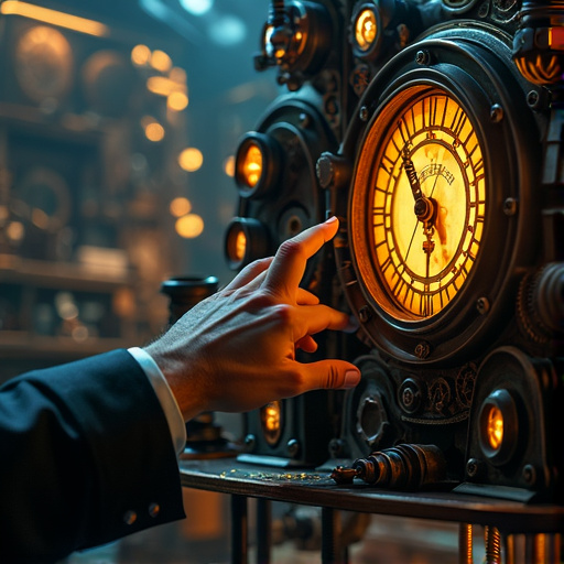 Steampunk Timepiece: A Hand Reaches for the Future