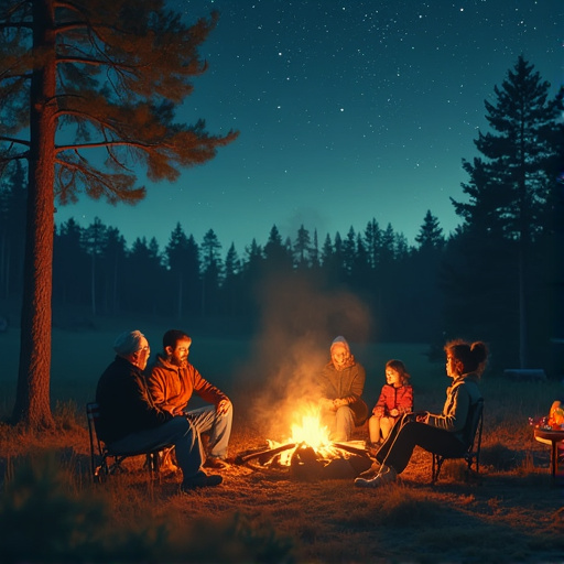 Campfire Tales Under a Starry Sky