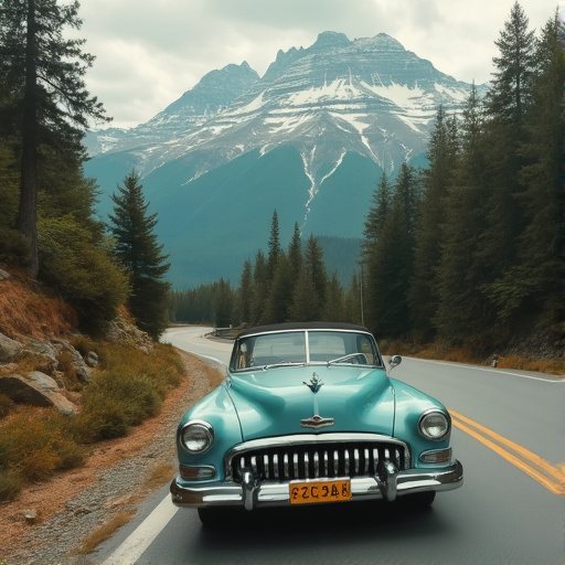 A Vintage Journey Through Majestic Mountains