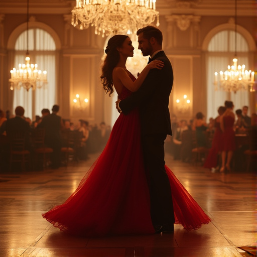 A Romantic Waltz in a Grand Ballroom