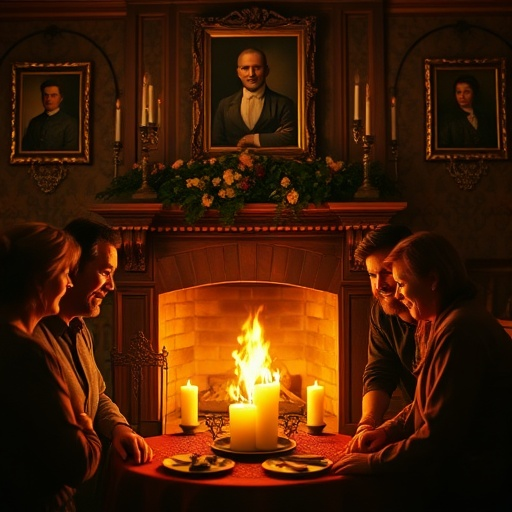 Intimate Moments by the Fireplace: A Cozy and Romantic Scene