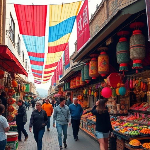 A Symphony of Colors: Immerse Yourself in a Bustling Asian Market