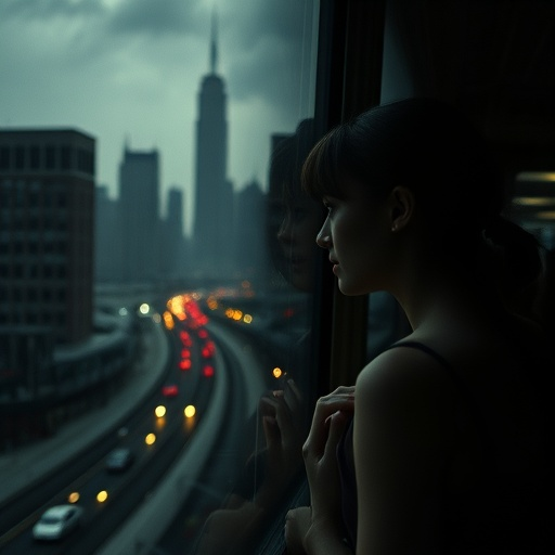 Silhouettes of Solitude: A Cityscape of Melancholy