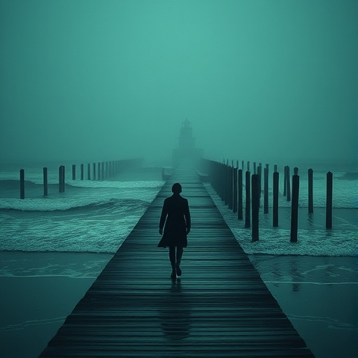 Lost in the Mist: A Solitary Figure Walks Towards the Unknown