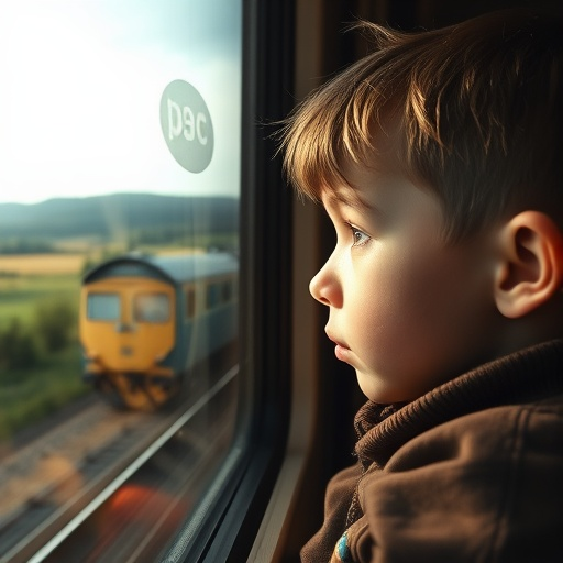 A Boy’s Pensive Gaze Through the Train Window