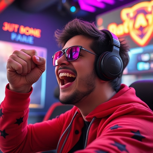 Victory Dance! Gamer Celebrates Triumph in Style