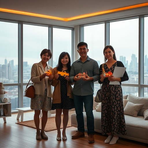 Friends Sharing a Moment of Joy in a Modern Apartment