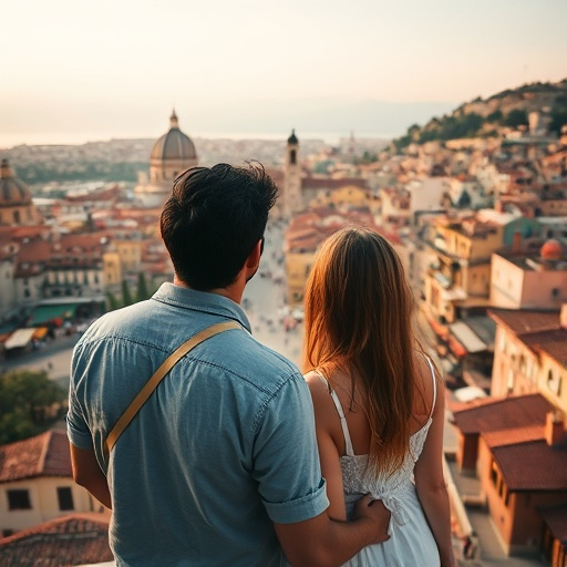 Love and Adventure: A Couple’s Romantic Cityscape Moment