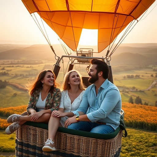 Soaring High on Adventure: A Hot Air Balloon Ride Through a Field of Dreams