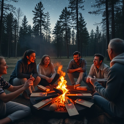 Campfire Laughter Under a Starry Sky